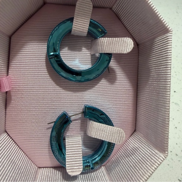 Swarovski Shimmering Blue Crystal Earrings - Picture 2 of 3